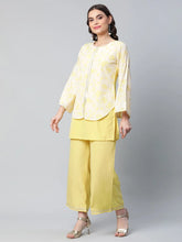 Yellow Crepe Printed Top Palazzo Set-AHTPPZ-COMBO-457